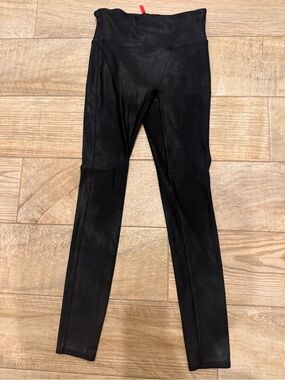 SPANX Black High-Rise Faux Leather Leggins
